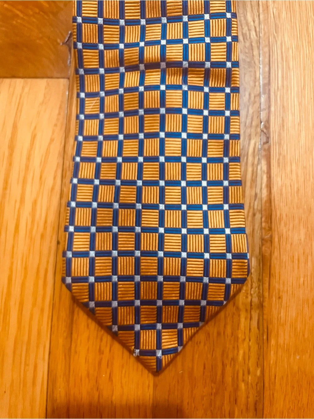 $390 Ermenegildo Zegna 3D Embroidered Windowpanes 100% Italian Silk Tie